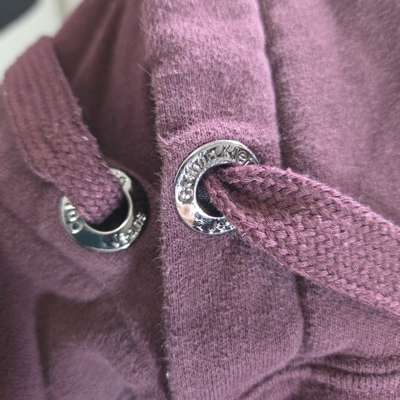 Calvin Klein Sequin Monogrammed burgandy Hoodie Size MED - Picture 5 of 6